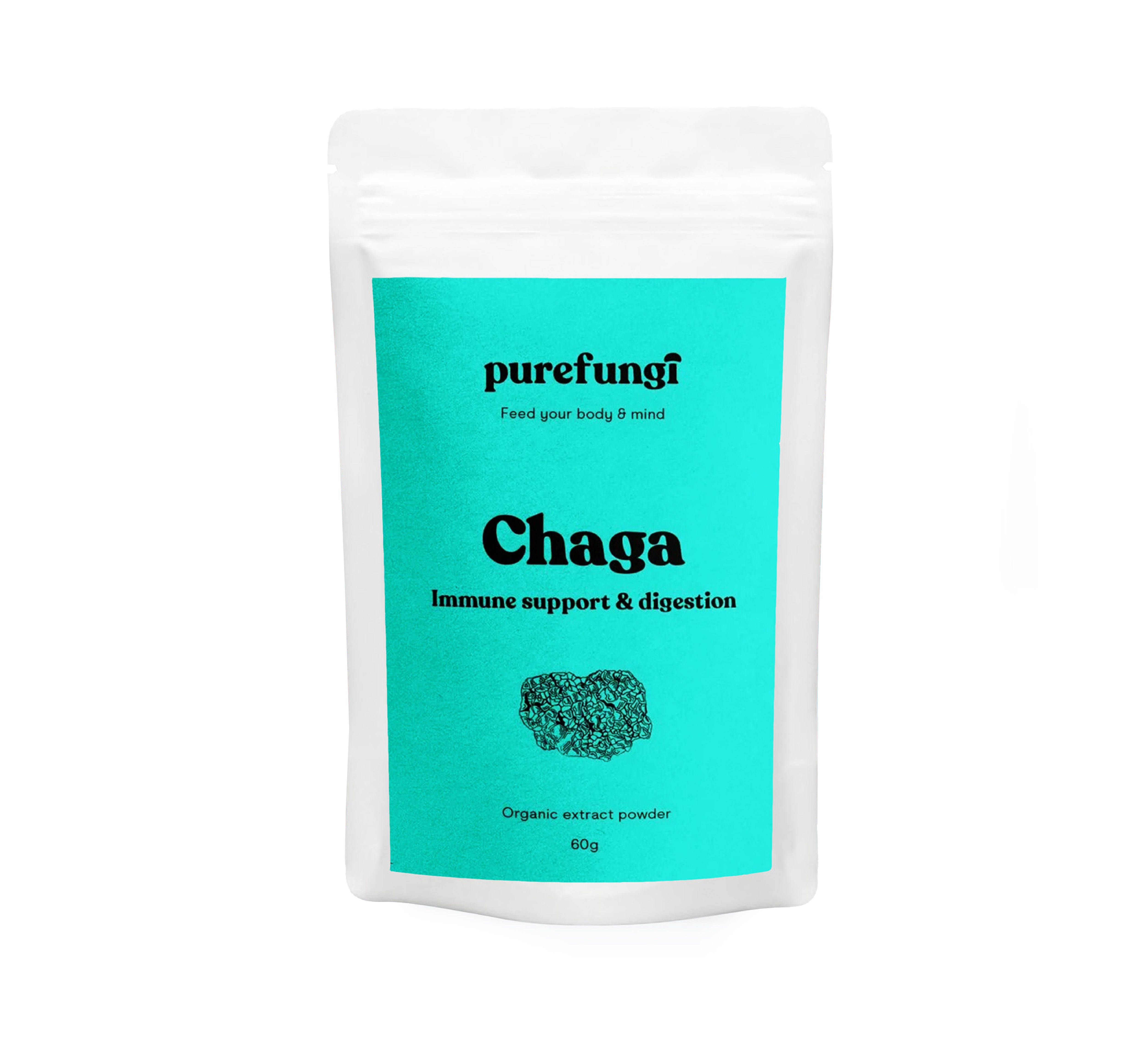 Organic Chaga Extract Powder | 60g | 30 servings - Pure Fungi