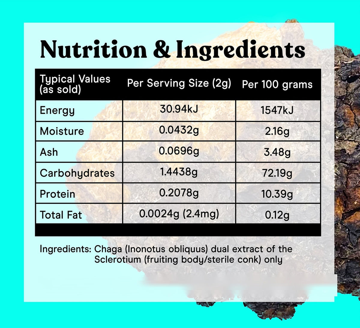 Chaga Mushroom Extract Powder - Pure Fungi