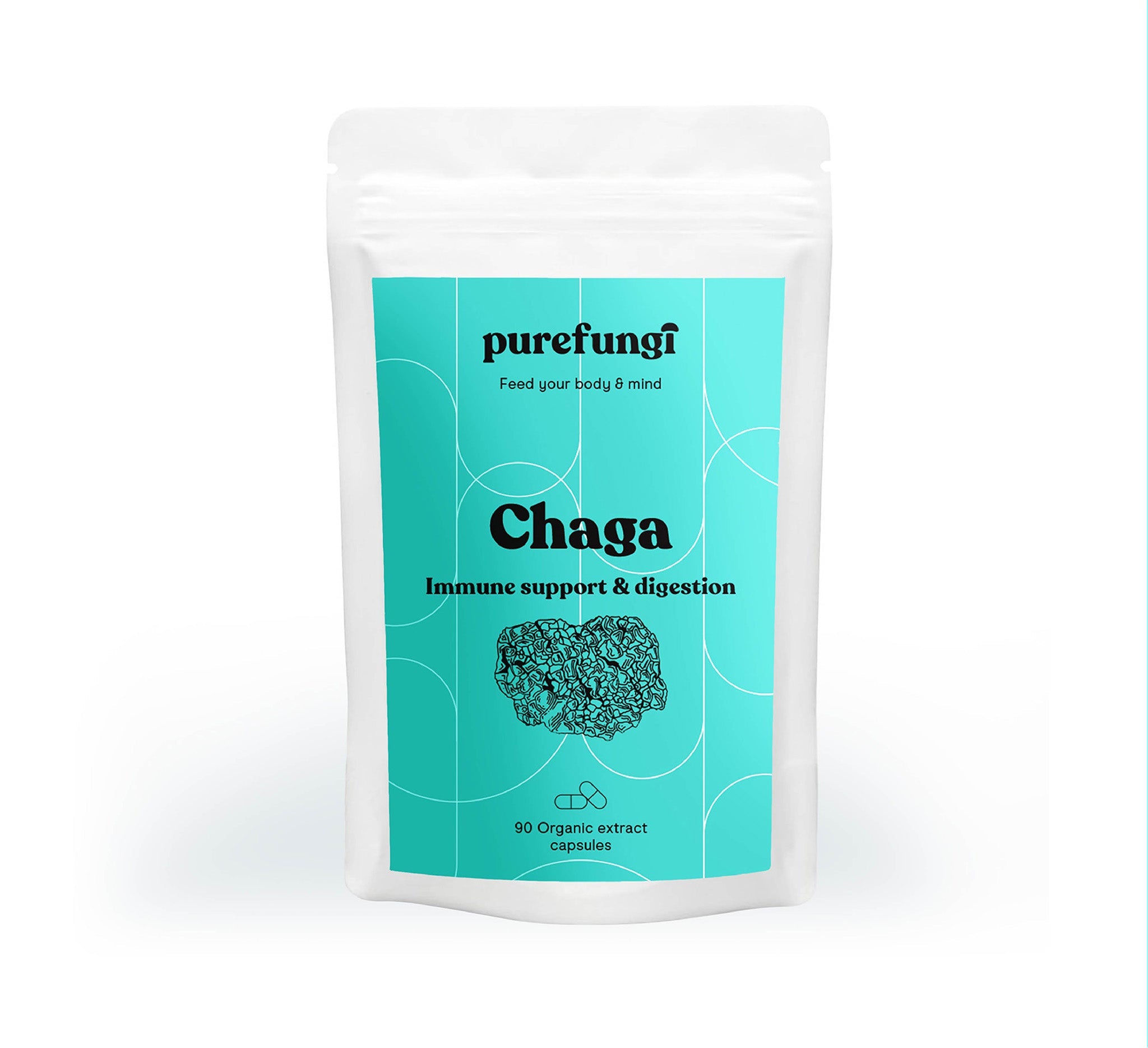 Organic Chaga Extract Capsules | 90 Capsules | 30 servings - Pure Fungi
