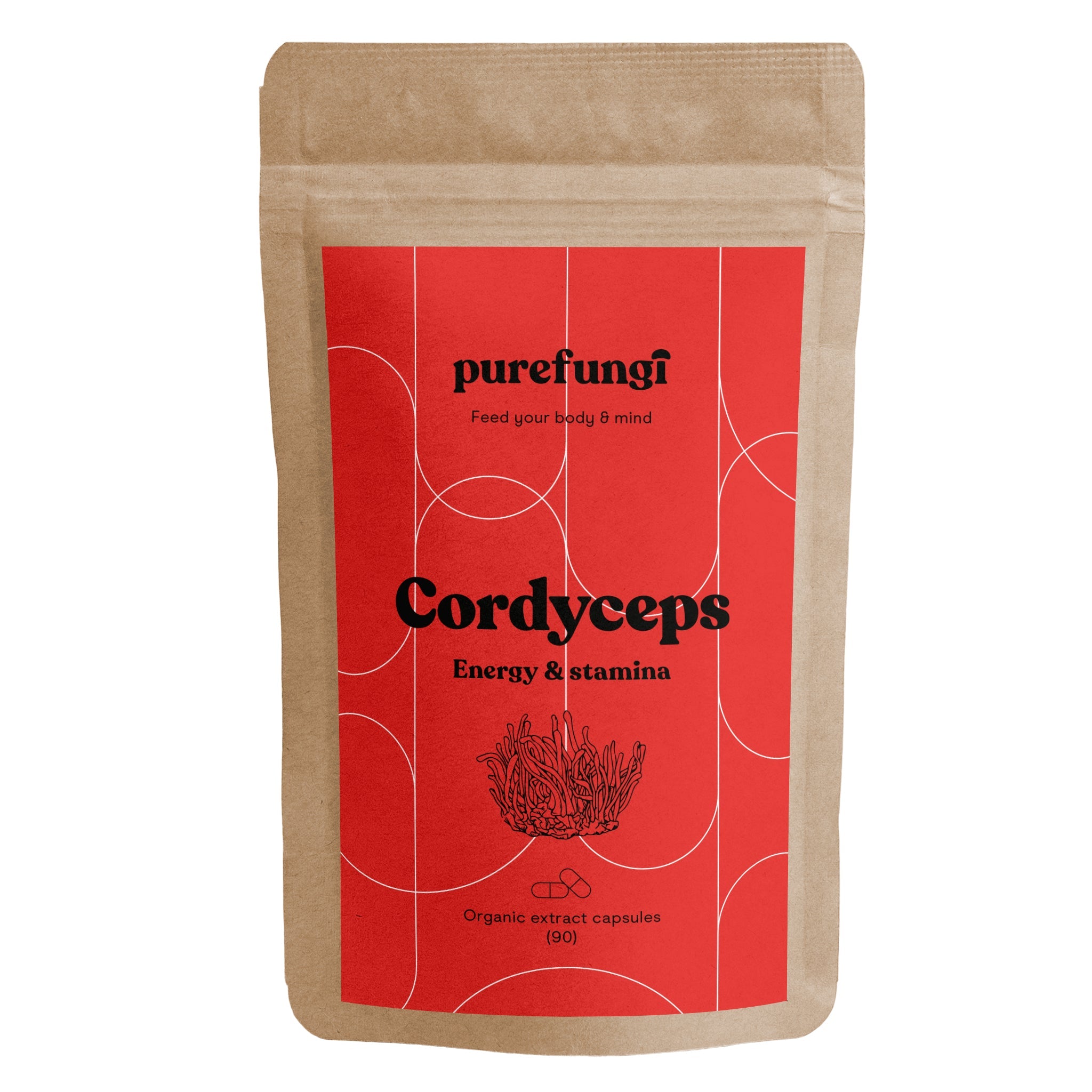 Organic Cordyceps Extract Capsules | 90 Capsules | 30 Servings - Pure Fungi