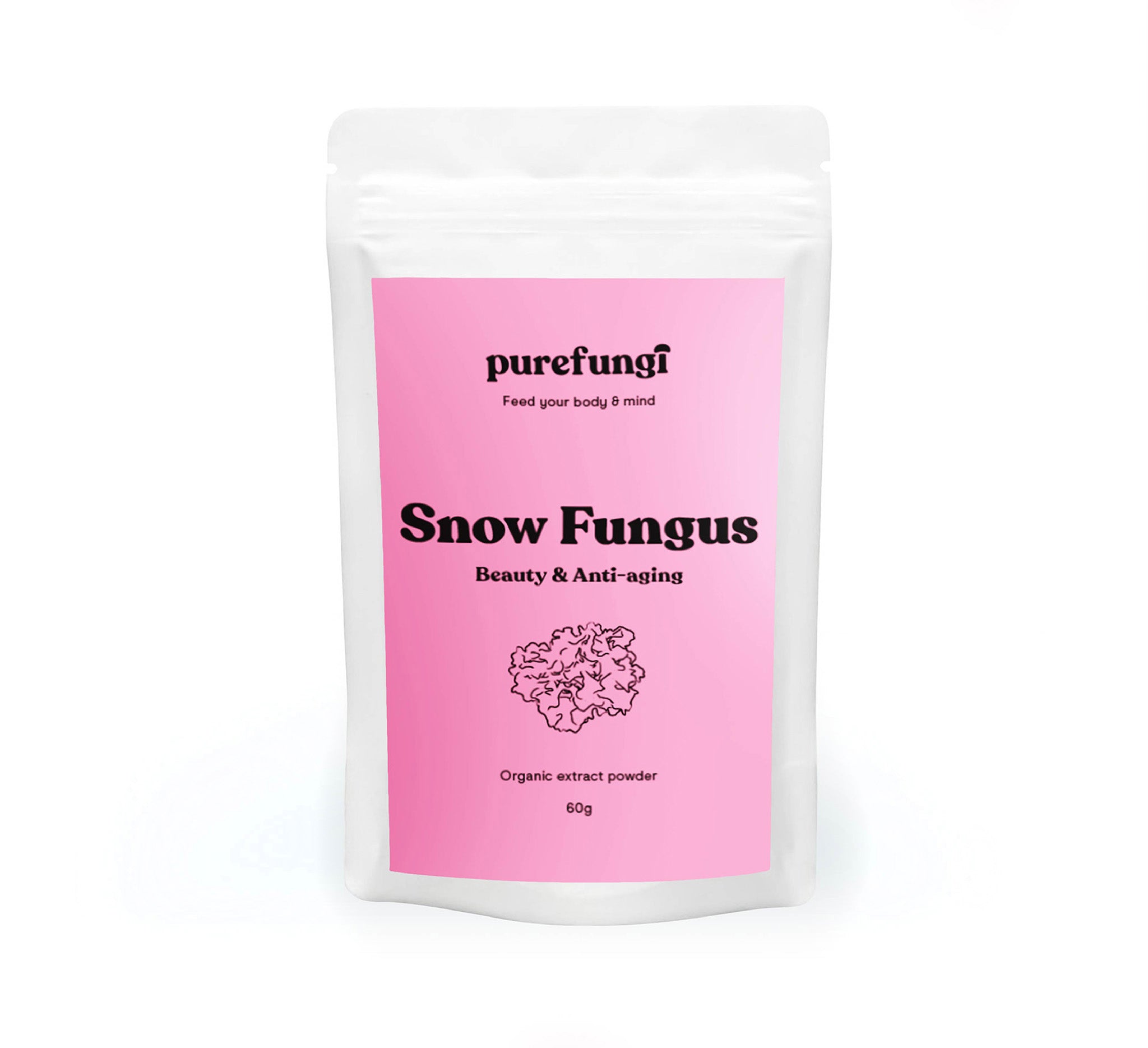 Organic Snow Fungus Extract Powder | 60g | 30 servings - Pure Fungi