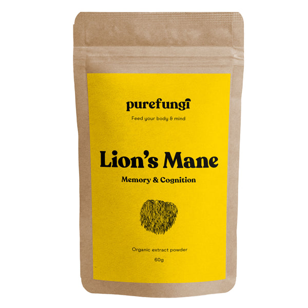 Organic Lion's Mane Extract Powder | Memory & Cognition | Ratio 16:1 | 60g | 30 servings - Extract powder - Pure Fungi